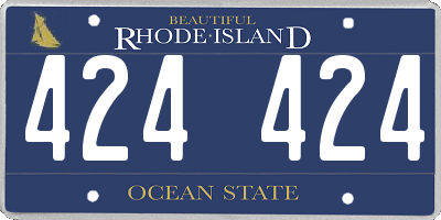 RI license plate 424424