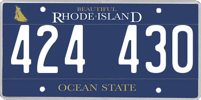RI license plate 424430