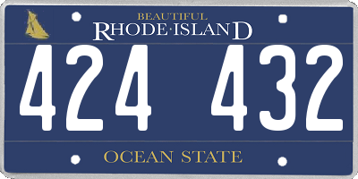 RI license plate 424432