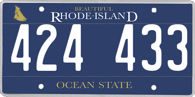 RI license plate 424433
