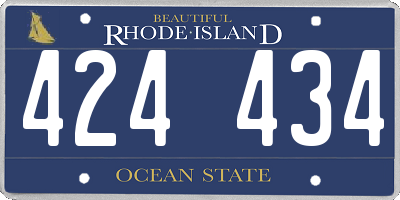 RI license plate 424434