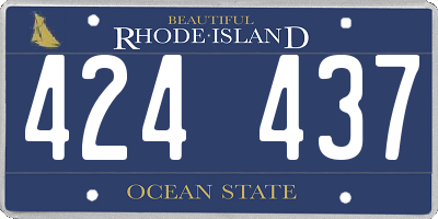 RI license plate 424437