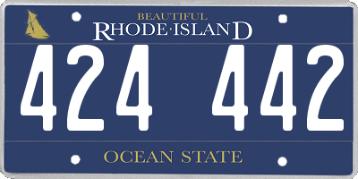 RI license plate 424442