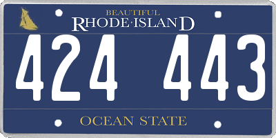 RI license plate 424443