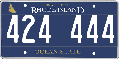 RI license plate 424444