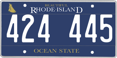 RI license plate 424445