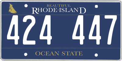 RI license plate 424447
