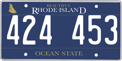 RI license plate 424453