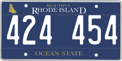 RI license plate 424454