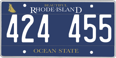 RI license plate 424455