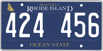 RI license plate 424456