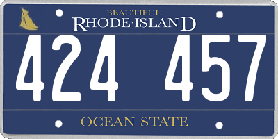 RI license plate 424457
