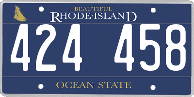 RI license plate 424458