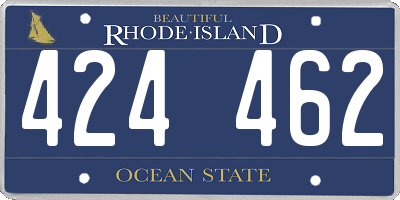 RI license plate 424462