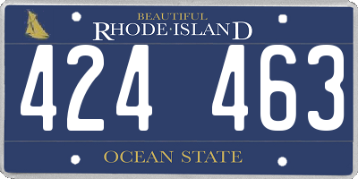 RI license plate 424463