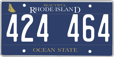 RI license plate 424464