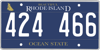 RI license plate 424466