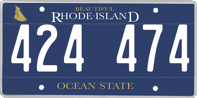 RI license plate 424474