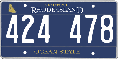 RI license plate 424478