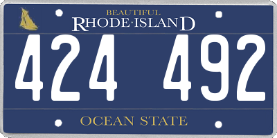 RI license plate 424492