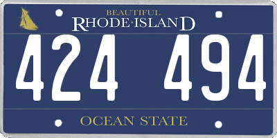 RI license plate 424494