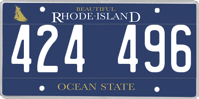 RI license plate 424496