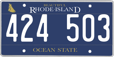 RI license plate 424503