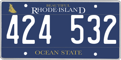 RI license plate 424532