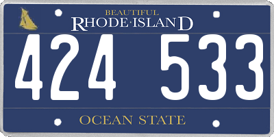 RI license plate 424533