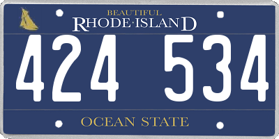 RI license plate 424534