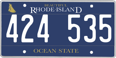 RI license plate 424535