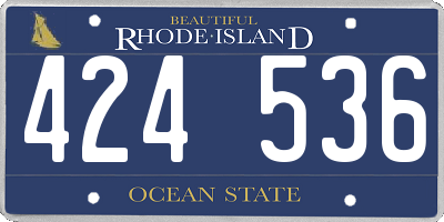 RI license plate 424536