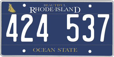 RI license plate 424537