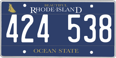 RI license plate 424538