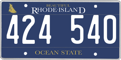 RI license plate 424540