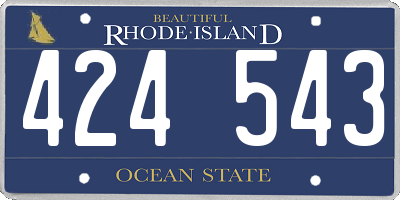RI license plate 424543