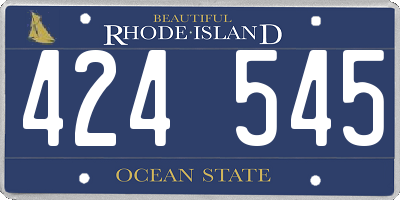 RI license plate 424545