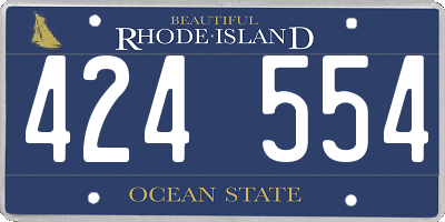 RI license plate 424554