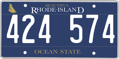 RI license plate 424574