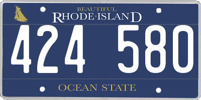 RI license plate 424580