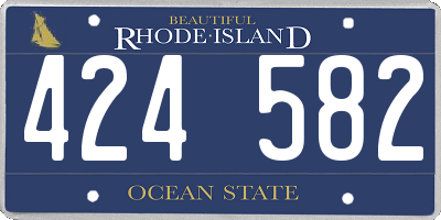 RI license plate 424582
