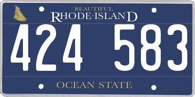 RI license plate 424583