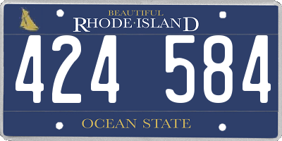 RI license plate 424584