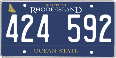 RI license plate 424592