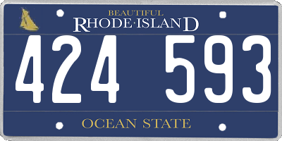 RI license plate 424593