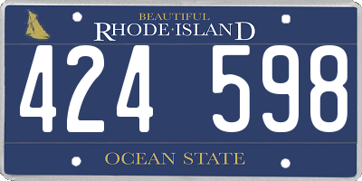 RI license plate 424598