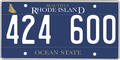 RI license plate 424600
