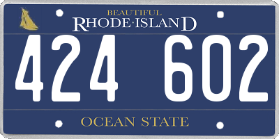 RI license plate 424602