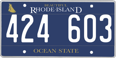 RI license plate 424603
