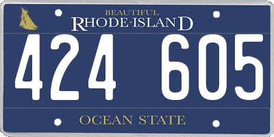 RI license plate 424605